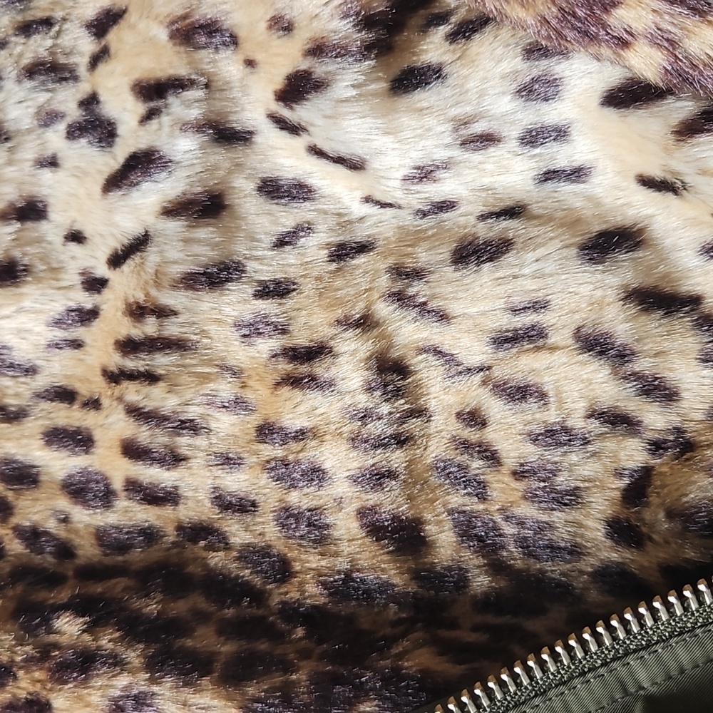 Topshop bomber jacket size 10 khaki leopard - Picture 2 of 4
